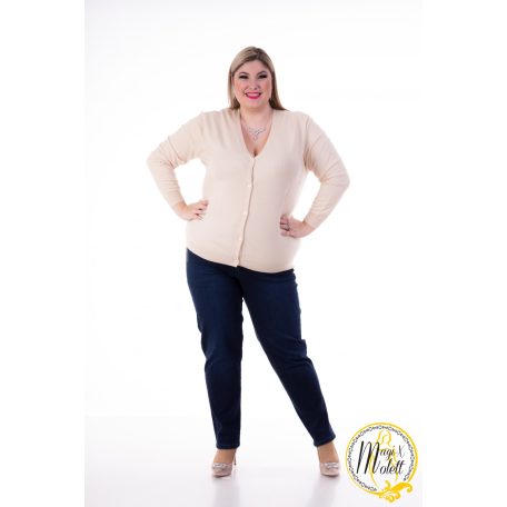 Elena plus-size bézs kardigán